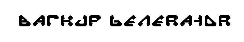 Backup Generator Font