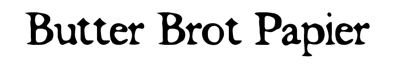 Butter Brot Papier Font